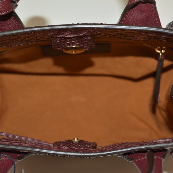 NWT BURBERRY PYTHON LEATHER BANNER DERBY SMALL TOTE BAG - Picture 8 of 13